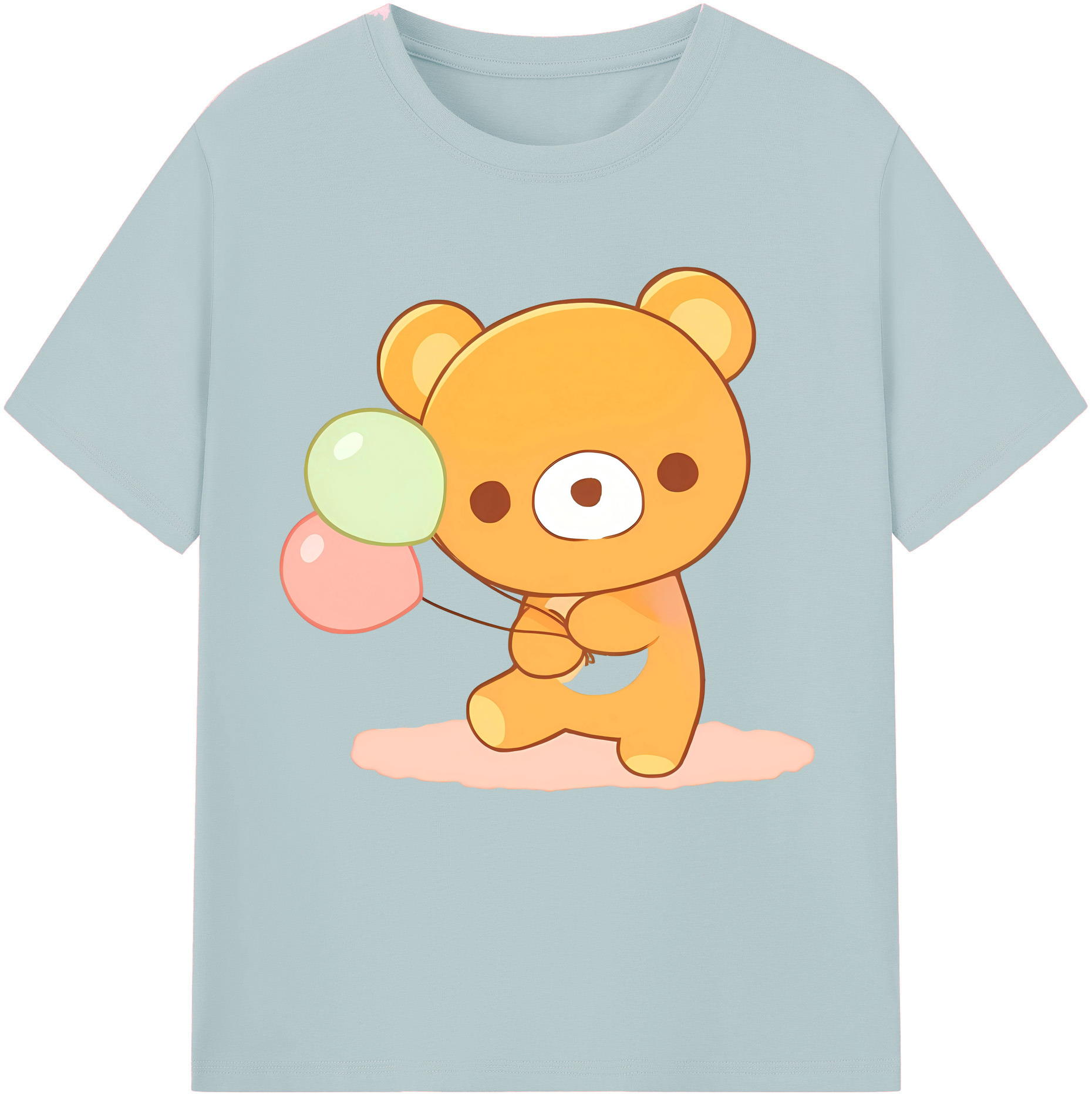 （画像用） リラックマ リラックマ キイロイトリ Rilakkuma Korilakkuma Kiiroitori 綿100％半袖Tシャツ（フロントプリント）